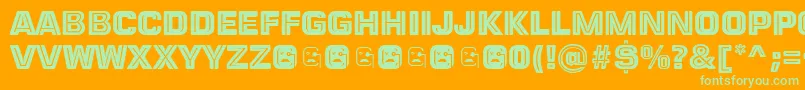 fuente LETRERA CAPS – Fuentes Verdes Sobre Fondo Naranja