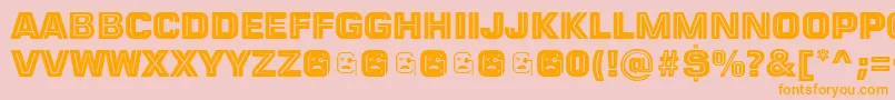 LETRERA CAPS Font – Orange Fonts on Pink Background