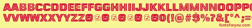 LETRERA CAPS Font – Red Fonts on Yellow Background