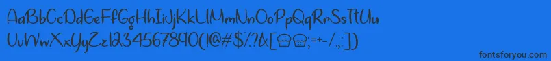 フォントLets Bake Muffins   – 黒い文字の青い背景