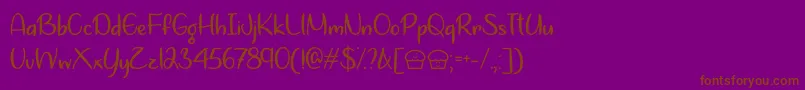 Lets Bake Muffins  -Schriftart – Braune Schriften auf violettem Hintergrund