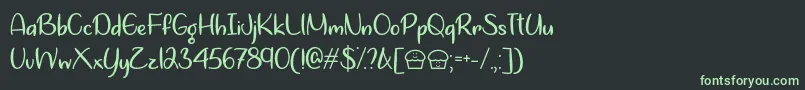Lets Bake Muffins   Font – Green Fonts on Black Background