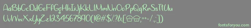 Шрифт Lets Bake Muffins   – зелёные шрифты на сером фоне