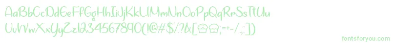 Lets Bake Muffins   Font – Green Fonts on White Background