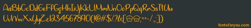 Lets Bake Muffins   Font – Orange Fonts on Black Background
