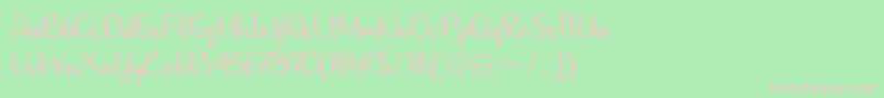 Lets Bake Muffins  -fontti – vaaleanpunaiset fontit vihreällä taustalla