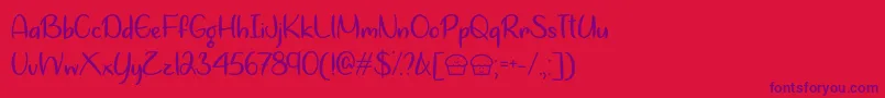 フォントLets Bake Muffins   – 赤い背景に紫のフォント
