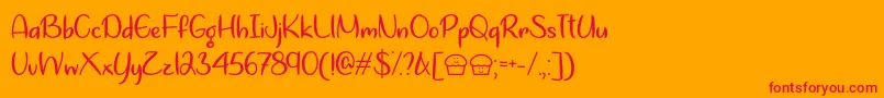 Lets Bake Muffins   Font – Red Fonts on Orange Background