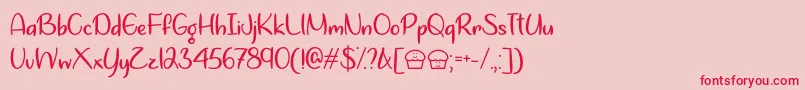 Lets Bake Muffins  -fontti – punaiset fontit vaaleanpunaisella taustalla