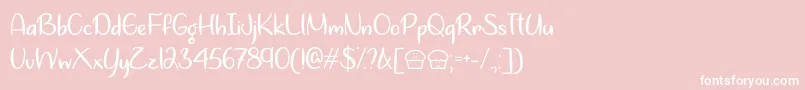 Lets Bake Muffins  -Schriftart – Weiße Schriften auf rosa Hintergrund
