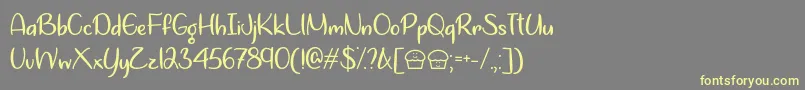 Lets Bake Muffins  -fontti – keltaiset fontit harmaalla taustalla