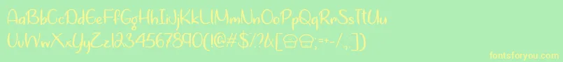 Lets Bake Muffins  -fontti – keltaiset fontit vihreällä taustalla