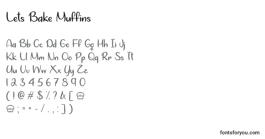 Czcionka Lets Bake Muffins   (132474) – alfabet, cyfry, specjalne znaki