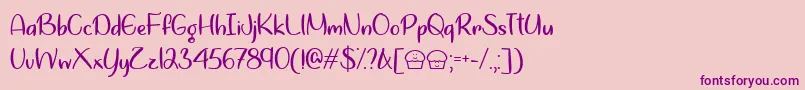 Lets Bake Muffins   Font – Purple Fonts on Pink Background