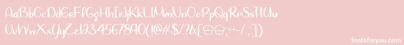 Lets Bake Muffins  -Schriftart – Weiße Schriften auf rosa Hintergrund