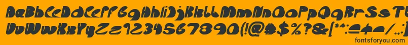 Fonte Lets Do It Again Bold Italic – fontes pretas em um fundo laranja