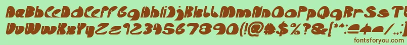 フォントLets Do It Again Bold Italic – 緑の背景に茶色のフォント