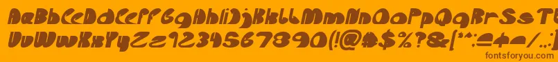 Lets Do It Again Bold Italic-Schriftart – Braune Schriften auf orangefarbenem Hintergrund