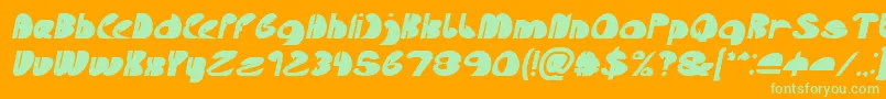 Шрифт Lets Do It Again Bold Italic – зелёные шрифты на оранжевом фоне