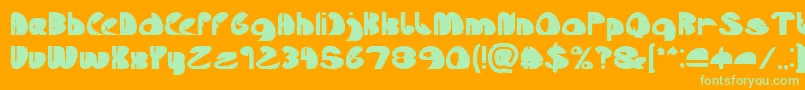 フォントLets Do It Again Bold – オレンジの背景に緑のフォント