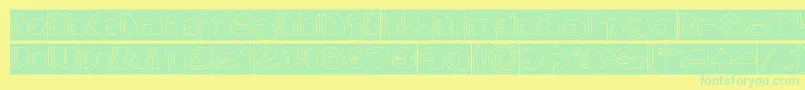 Lets Do It Again Hollow Inverse Font – Green Fonts on Yellow Background