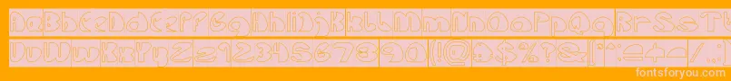 Lets Do It Again Hollow Inverse-Schriftart – Rosa Schriften auf orangefarbenem Hintergrund