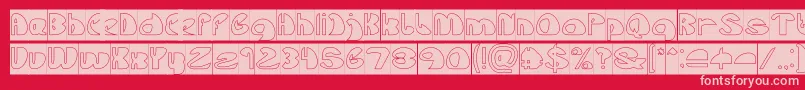 Lets Do It Again Hollow Inverse Font – Pink Fonts on Red Background