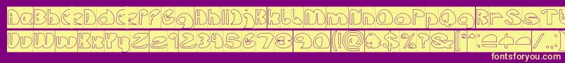 Lets Do It Again Hollow Inverse Font – Yellow Fonts on Purple Background