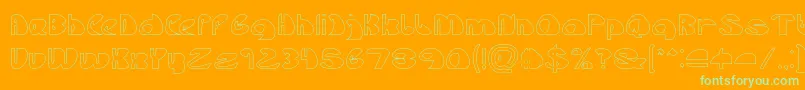 Lets Do It Again Hollow-Schriftart – Grüne Schriften auf orangefarbenem Hintergrund