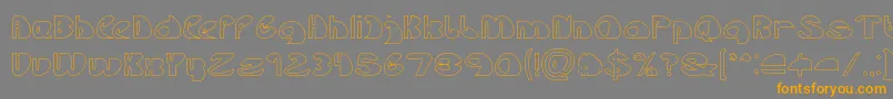Lets Do It Again Hollow-Schriftart – Orangefarbene Schriften auf grauem Hintergrund