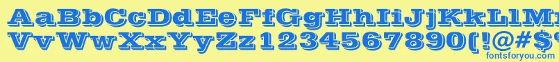 Queste Font – Blue Fonts on Yellow Background