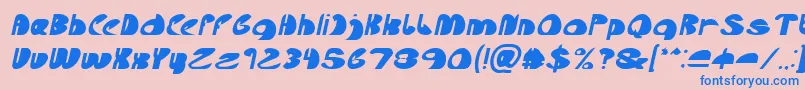 Lets Do It Again Italic Font – Blue Fonts on Pink Background