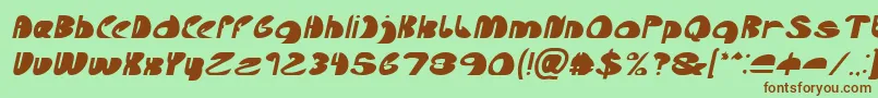 Lets Do It Again Italic-fontti – ruskeat fontit vihreällä taustalla