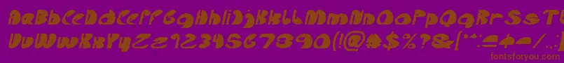 Lets Do It Again Italic-Schriftart – Braune Schriften auf violettem Hintergrund
