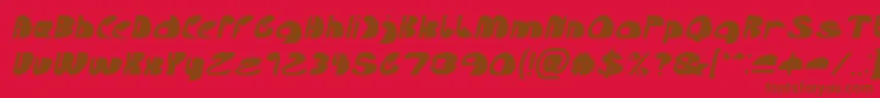 Fonte Lets Do It Again Italic – fontes marrons em um fundo vermelho