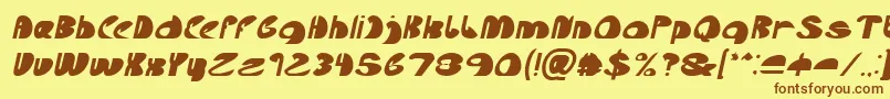 fuente Lets Do It Again Italic – Fuentes Marrones Sobre Fondo Amarillo