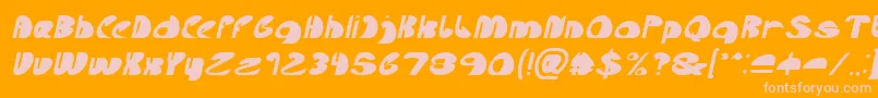 フォントLets Do It Again Italic – オレンジの背景にピンクのフォント
