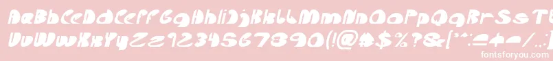 Fonte Lets Do It Again Italic – fontes brancas em um fundo rosa