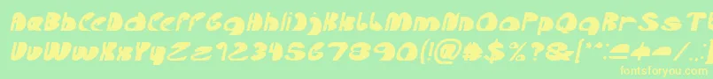 Шрифт Lets Do It Again Italic – жёлтые шрифты на зелёном фоне