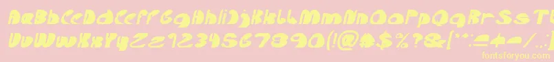 フォントLets Do It Again Italic – 黄色のフォント、ピンクの背景