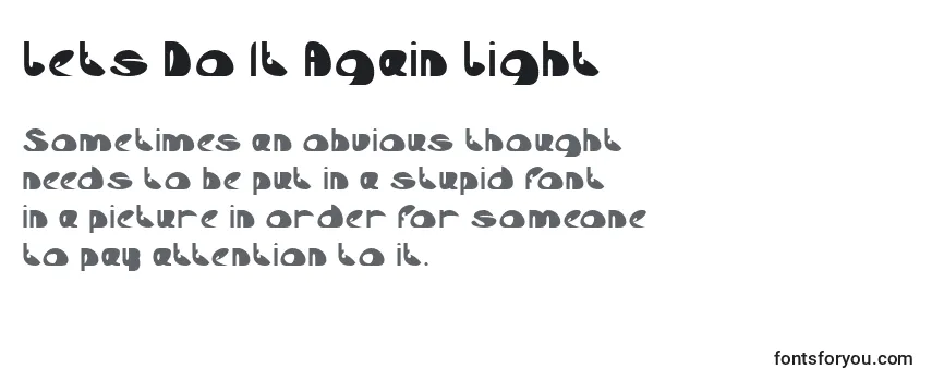 Review of the Lets Do It Again Light Font