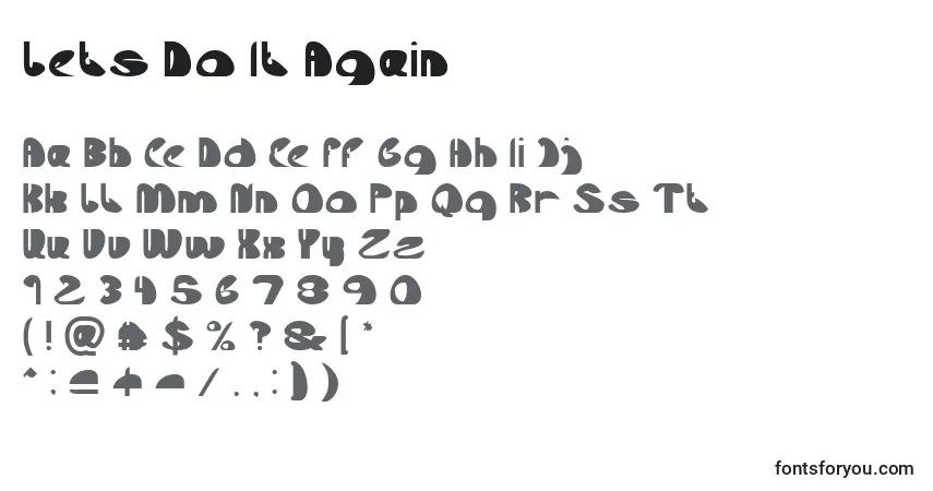 Czcionka Lets Do It Again – alfabet, cyfry, specjalne znaki