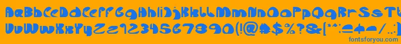 Lets Do It Again-Schriftart – Blaue Schriften auf orangefarbenem Hintergrund