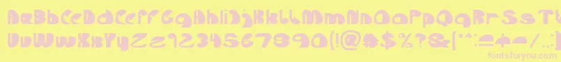 Lets Do It Again-fontti – vaaleanpunaiset fontit keltaisella taustalla