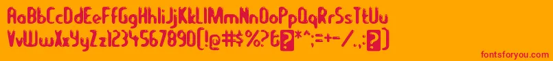 フォントlets eat – オレンジの背景に赤い文字