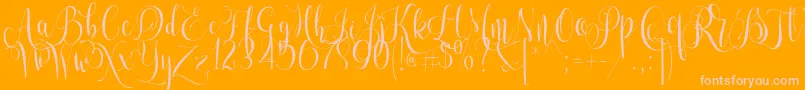 lets get crazy free personal use-Schriftart – Rosa Schriften auf orangefarbenem Hintergrund