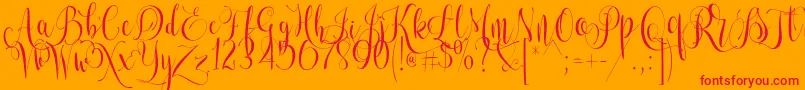 lets get crazy free personal use-Schriftart – Rote Schriften auf orangefarbenem Hintergrund