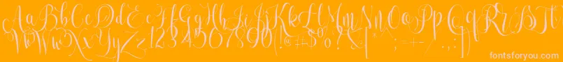 lets get crazy free personal use-Schriftart – Rosa Schriften auf orangefarbenem Hintergrund