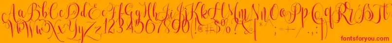 lets get crazy free personal use-Schriftart – Rote Schriften auf orangefarbenem Hintergrund