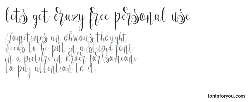 Schriftart Lets get crazy free personal use (132485)